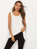 kkboxly  Solid Simple Tank Top, Casual Crew Neck Workout Summer Sleeveless Top, Women's Clothing