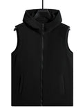 kkboxly  Men's Warm Fleece Hooded Vest For Fall Winter Outdoor Activities