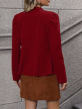 kkboxly  Double Breasted Solid Blazer, Elegant Open Front Long Sleeve Outerwear, Women's Clothing