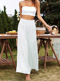 kkboxly  High Waist Wide Leg Pants, Casual Loose Solid Pants For Spring & Summer, Women's Clothing