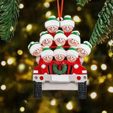 Christmas Family Car Resin Ornament - Festive Garden & Home Decor Hanging Charm