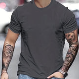 kkboxly  Plus Size Assorted Colors Basic Tees For Male, Oversized Causal T-shirts For Summer Fitness Leisurewear, Men Clothing