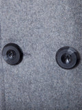 kkboxly  Men's Mid Long Wool Woolen Pea Coat Double Breasted Stand Collar Overcoat Winter Trench Coat