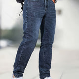 kkboxly  Men's Jeans Straight Regular Denim Jeans With Pockets, Men's Outfits