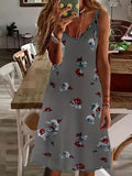 Kkboxly  Floral Print Spaghetti Dress, Casual Backless Cami Dress For Summer, Women's Clothing