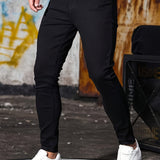 kkboxly  Slim Fit Jeans, Men's Casual Street Style Stretch Denim Pants
