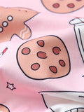 Toddler Girls Cartoon Gingerbread Man Graphic Pullover + Plaid Flare Pants Kids outdoor Clothes Christmas