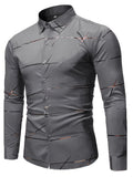 kkboxly Men's Casual Navy Blue Slim Shirt