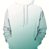 Men's Casual Ombre Hoodie, Chic Sports Tops