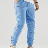kkboxly  Classic Design Multi Flap Pockets Cargo Pants, Men's Casual Drawstring Cargo Pants Hip Hop Joggers For Fall Summer Outdoor