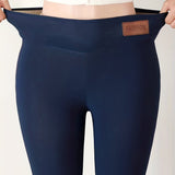 kkboxly  Winter Warm Thickened Long Leggings, Casual High Waist Elastic Fashion Bottoms Slim Leggings, Women's Wear