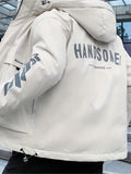 kkboxly  Warm Big Pocket Hooded Jacket, Men's Casual Solid Color Zip Up Cotton Padded Jacket For Fall Winter Outdoor