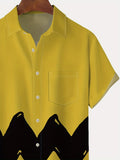 kkboxly  Comfortable Plus Size Men's Vintage Wave Shirt for Summer - Stretchy Fabric Clothing for Males