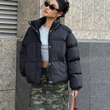 kkboxly  High Neck Winter Wear Coat, Casual Long Sleeve Warm Outerwear, Women's Clothing
