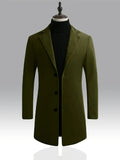kkboxly  Classic Design Trench Coat, Men's Semi-formal Button Up Lapel Overcoat For Fall Winter Business