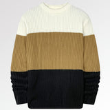 kkboxly  Men's Color Block Crew Neck Pullovers Knit Sweater Top