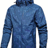 kkboxly  Men's Casual Lightweight Waterproof Windbreaker Jacket, Full Zip Up Hooded Shell Outdoor Hiking Coat For Autumn And Winter