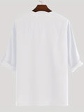 kkboxly  Men's Casual T Shirts Long Sleeve V-Neck Tees, Ethnic Style Floral Graphic Tops For Males, Vintage Loose Floral T-Shirts, Plus Size