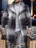 kkboxly  Plus Size Men's Plaid Windbreaker Coat Spring Fall Winter Fashion Tops Oversized Jacket For Males, Men's Clothing