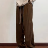 kkboxly  Men's Casual Corduroy Straight Leg Pants, Chic Stretch Trousers For Spring Fall Leisure Activities