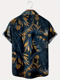 2025 kkboxly  Men's Plus Size Hawaiian Shirt with Leaves Print - Perfect for Summer Vacations and Resort Wear