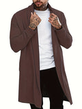 kkboxly  Plus Size Men's Solid Cardigan Fashion Casual Gown Spring Fall Winter Coat, Men's Clothing