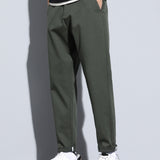 kkboxly  Plus Size Men's Solid Pants Stylish Casual Pants For Spring Fall Winter, Men's Clothing