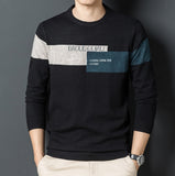 kkboxly  All Match Knitted Preppy Color Block Sweater, Men's Casual Warm Slightly Stretch Crew Neck Pullover Sweater For Men Fall Winter