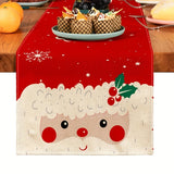 1pc Festive Christmas Linen Table Runner - Table Runners for Holiday Decor, Kitchen Dining Room Scene Decoration, Party Supplies, Gift Ideas, and Atmosphere Decoration