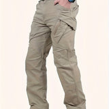 Classic Design Multi Flap Pockets Waterproof Cargo Pants,Men's Loose Fit Cargo Pants,For Skateboarding,Street,Outdoor Camping