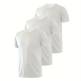 kkboxly HOPLYNN 3 Pack Mesh Workout Shirts For Men Quick Dry Short Sleeve Athletic Dry Fit T-Shirt Moisture Wicking