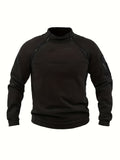 kkboxly  Warm Tactical Coat, Men's Casual Pullover Sweatshirt For Outdoor Activities