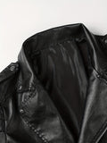 kkboxly  Stylish PU Leather Men's Lapel Collar Zipper Leather Jacket For Autumn And Winter