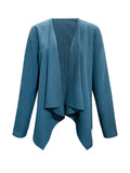 kkboxly  Solid Open Front Cardigan, Versatile Long Sleeve Knit Outwear For Spring & Fall, Women's Clothing
