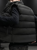 Warm Winter Vest, Men's Casual Zipper Pockets Zip Up Vest For Fall Winter