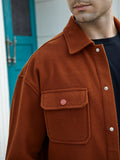 kkboxly  Men's Casual Chest Pocket Button Up Shirt Jacket For Fall Winter