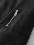 kkboxly  Letter Print Lightweight Jacket, Casual Baseball Collar Bomber Jacket