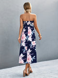 kkboxly  Vintage Floral Print Tube Dress, Elegant Off Shoulder Sleeveless Summer Dress, Women's Clothing
