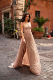 2025 autumn and winter new  Popular trade women's clothing wish sexy suspender split dress banquet evening dress