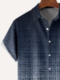 kkboxly  Plus Size Men's Hawaiian Shirts For Beach, Vintage Gradient Textured Short Sleeve Aloha Shirts, Oversized Casual Loose Tops For Summer