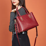 Crocodile pattern first layer handbag 2021 new trendy temperament women's handbag women's versatile leather shoulder women's bag