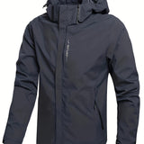 kkboxly  Men's Lightweight Waterproof Rain Jacket, Hooded Shell Outdoor Raincoat Hiking Windbreaker Jacket Coat