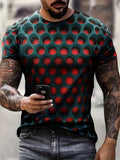 kkboxly Men's Summer Outdoor Graphic Tee - 3D Vision Illusion & Dense Hole Pattern - Slightly Stretchy & Comfortable!