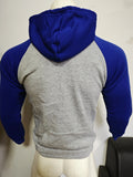 kkboxly  Men's Hoodie, Color Block King Print Color Block Raglan Sleeve Drawstring Hoodie