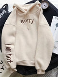 realaiot  Embroidered Drawstring Hoodie, Casual Long Sleeve Drop Shoulder Outwear, Women's Clothing