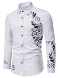 kkboxly  Men's Long-sleeved Shirt With Gold Printing