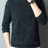 kkboxly Winter New Men's Casual Sweater Round Neck Plus Thick Base Warm Sweater Best Sellers