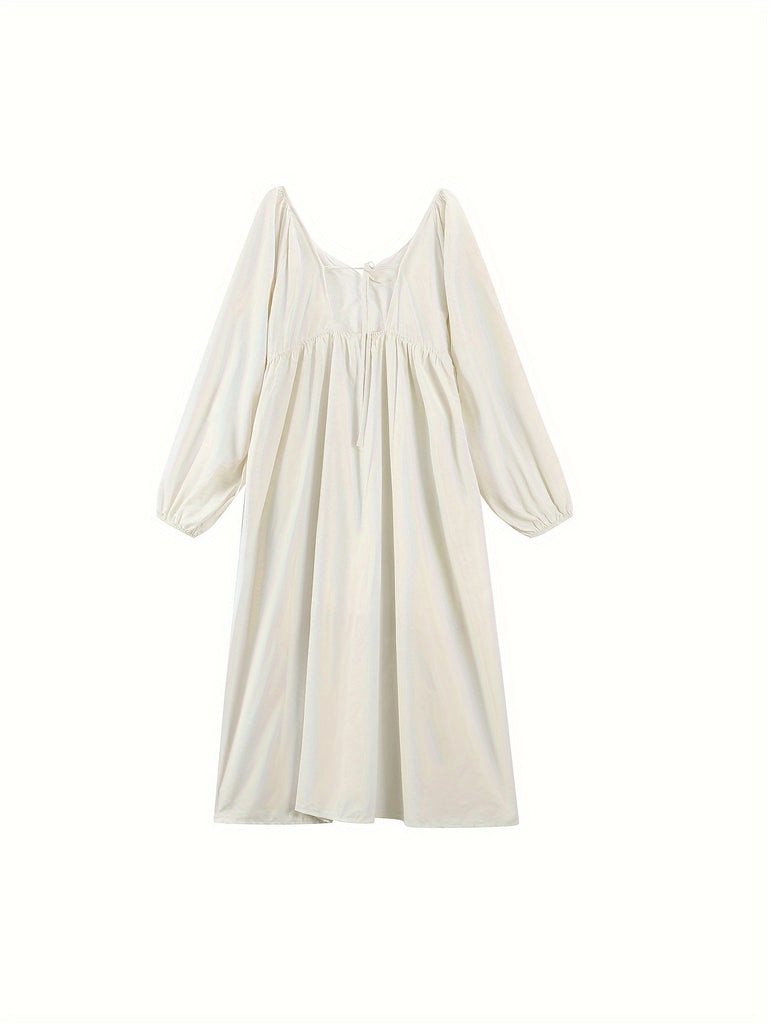 kkboxly kkboxly Solid Tie Backless Loose Dress, Vacation Long Sleeve S Kkboxly kkboxly kkboxly Solid Tie Backless Loose Dress, Vacation Long Sleeve S Kkboxly