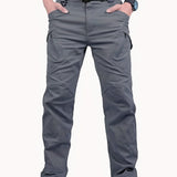 Men's Casual Cargo Pants With Zipper Pockets, Male Joggers For Spring And Fall Outdoor