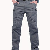kkboxly Men's Casual Cargo Pants With Zipper Pockets, Male Joggers For Spring And Fall Outdoor